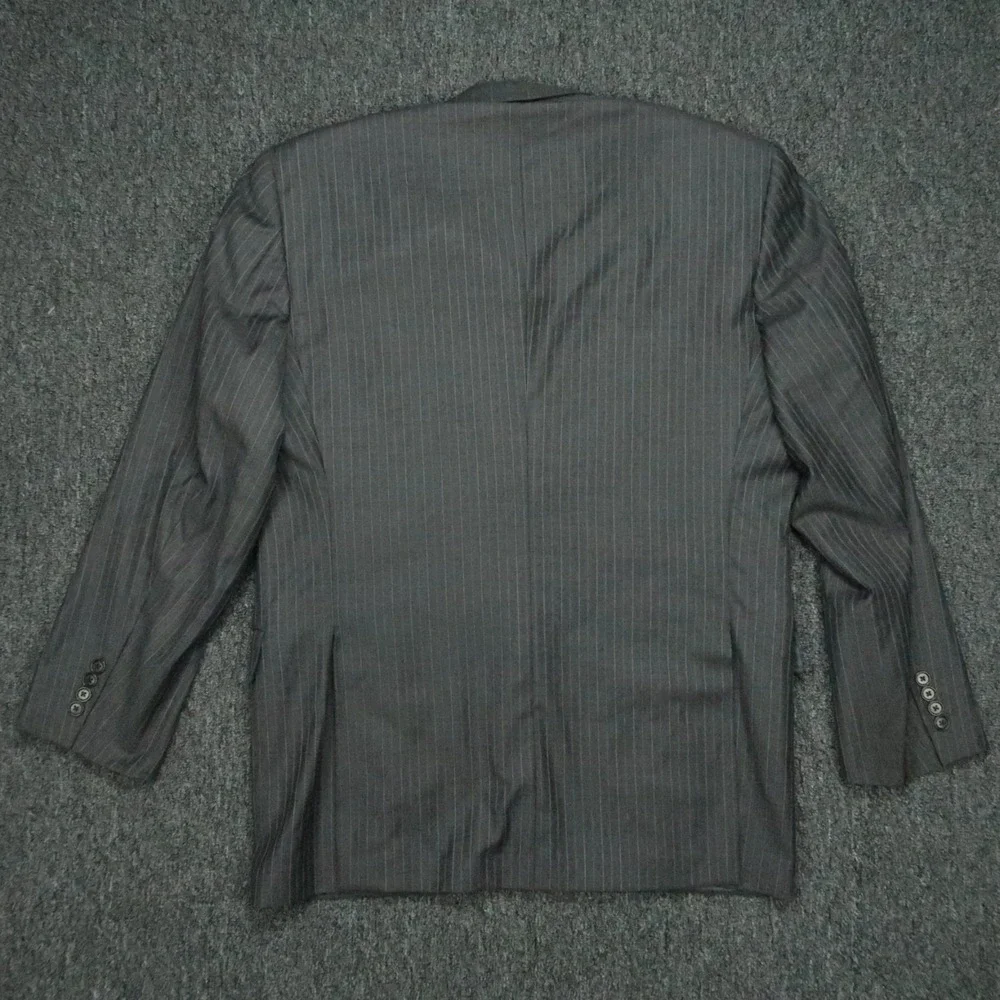 Brooks Brothers Blazer Mens 43R Gray Wool Pinstripe 1818 Madison Saxxon Jacket *